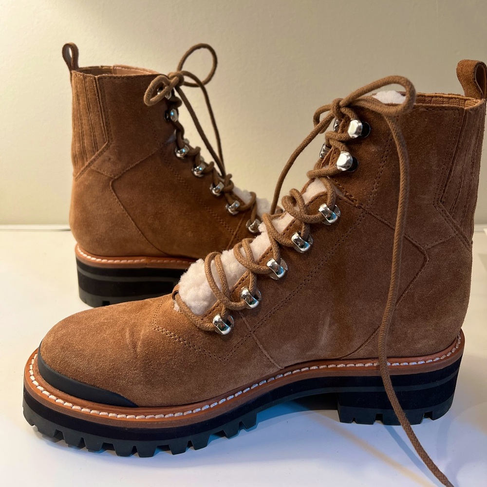 Marc Fisher LTD Izzie Boot in Tan Suede, 7